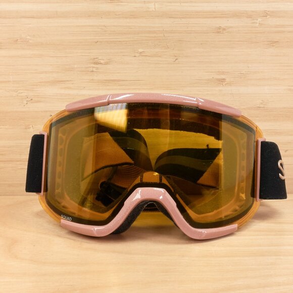 Smith Squad Goggles Rose Frame Yellow Lens / Anti-Fog Snow Ski Snowboard Goggles - Picture 1 of 7